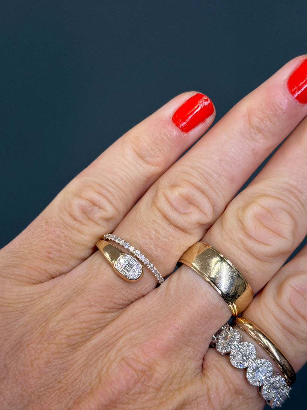 The “Undertow” Natural Diamond Bypass Ring 14k Yellow Gold
