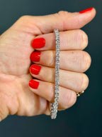 14k White Gold Natural Diamond Tennis Bracelet 7.15 carats