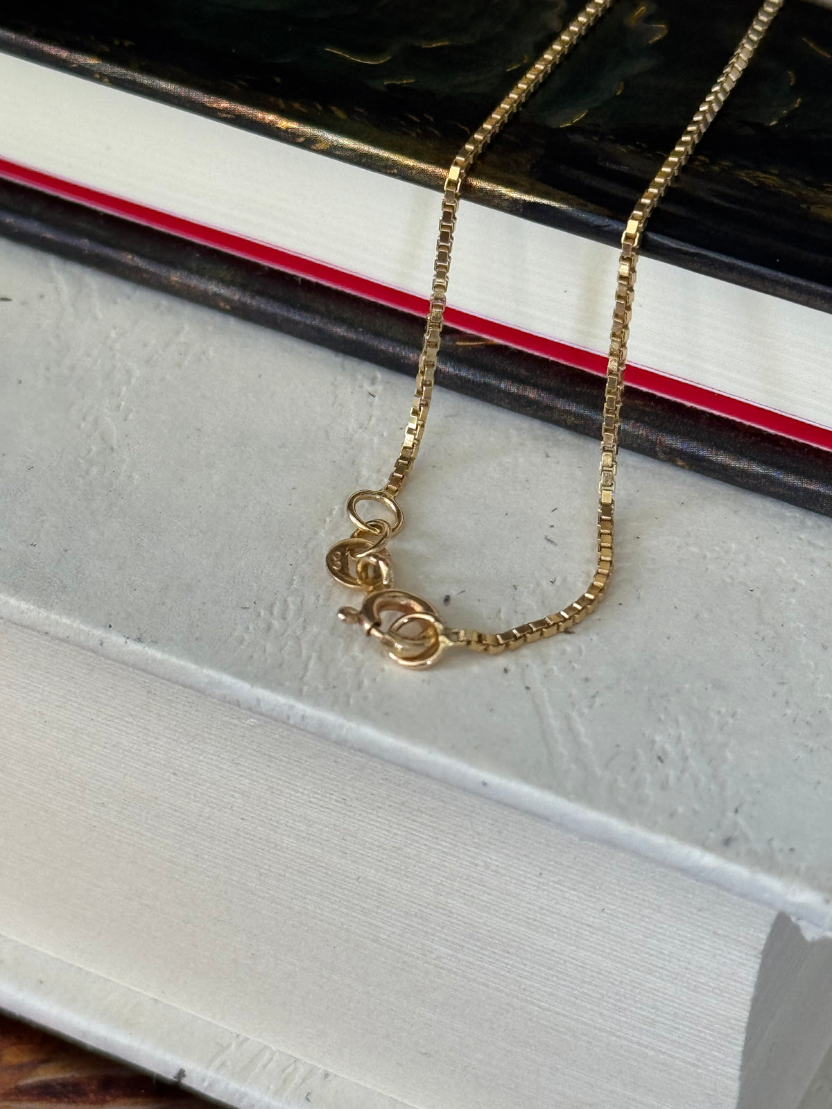 Vintage 14k Yellow Gold Box Chain (Spring Ring Clasp)