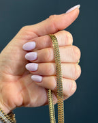 Vintage Solid 14k Yellow Gold Flat Spiga Chain