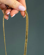 Vintage Solid 14k Yellow Gold Flat Spiga Chain
