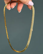 Vintage Solid 14k Yellow Gold Flat Spiga Chain
