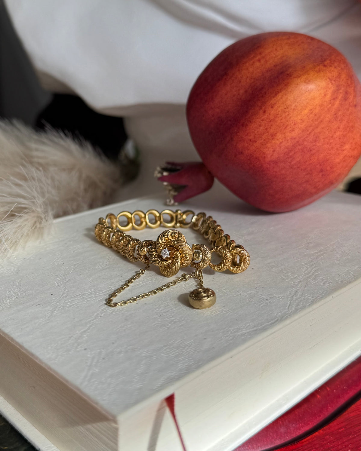 Original Antique Victorian OMC Diamond Ornate Bracelet