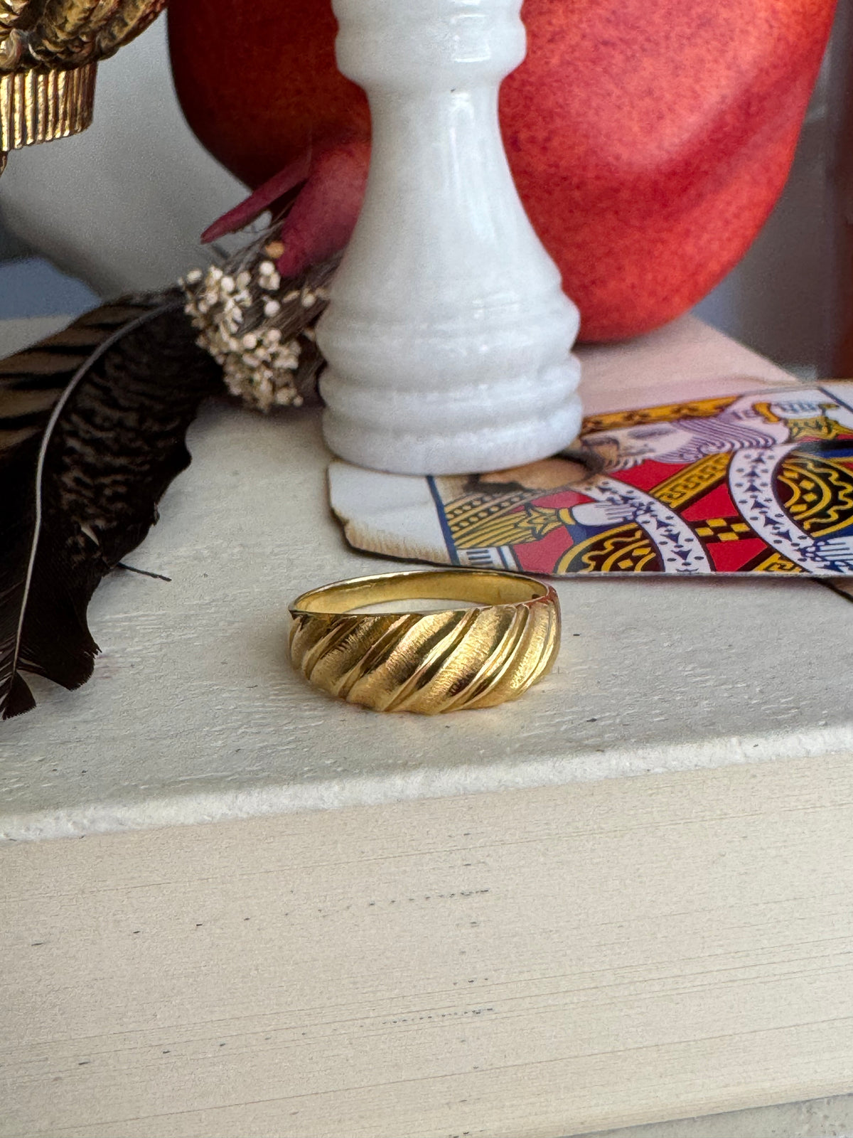Estate 18k Shrimp Twist Ring