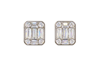 The “Lantern” Natural Diamond Bezel Studs 14k White Gold