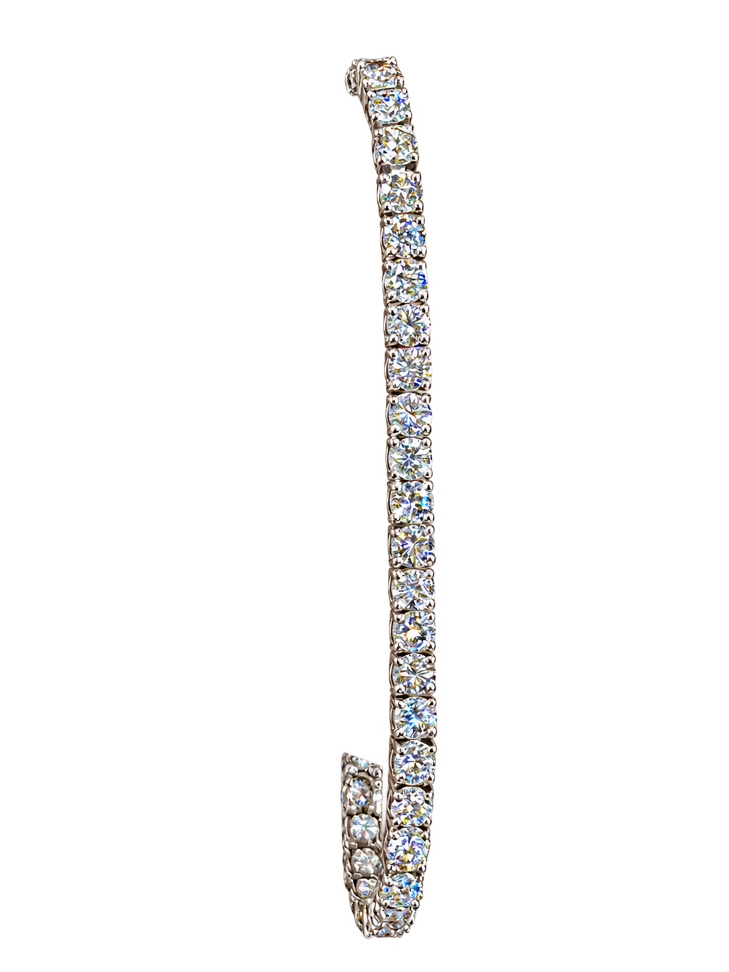 14k White Gold Natural Diamond Tennis Bracelet 7.15 carats