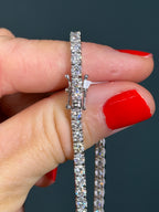 14k White Gold Natural Diamond Tennis Bracelet 7.15 carats