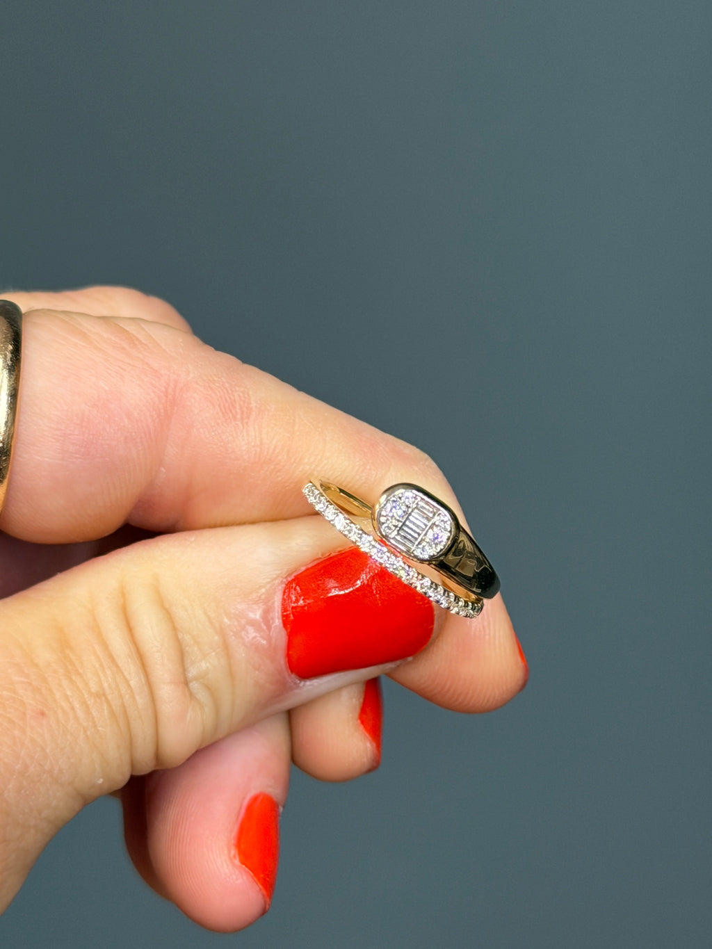 The “Undertow” Natural Diamond Bypass Ring 14k Yellow Gold