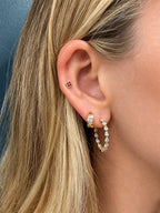 Natural Diamond Pear Shaped Hoops 14k Yellow Gold