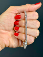 14k White Gold Natural Diamond Tennis Bracelet 7.15 carats