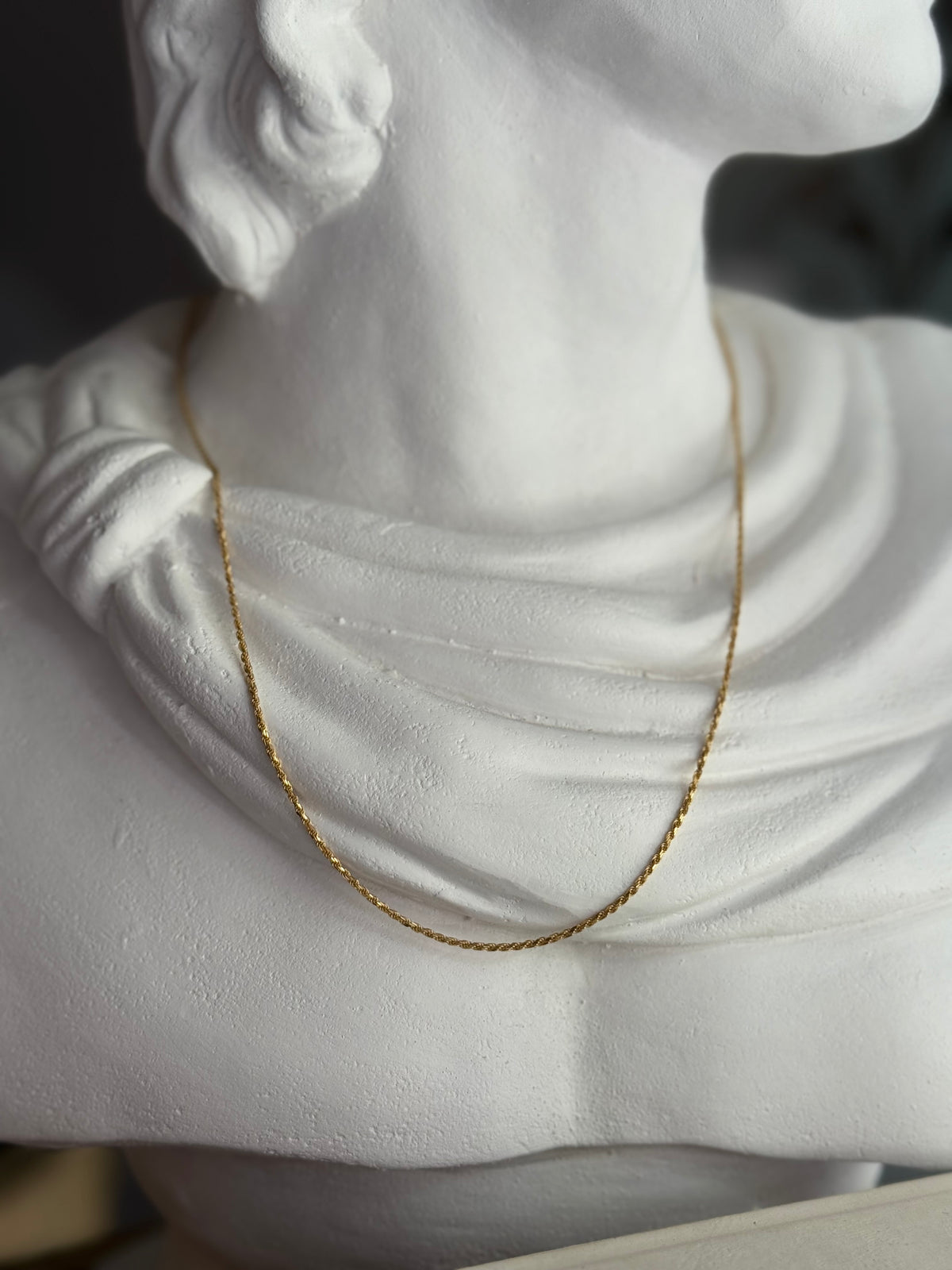 Estate 14k Diamond Cut Yellow Gold Rope Chain