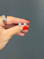 The “Lantern” Natural Diamond Bezel Studs 14k White Gold