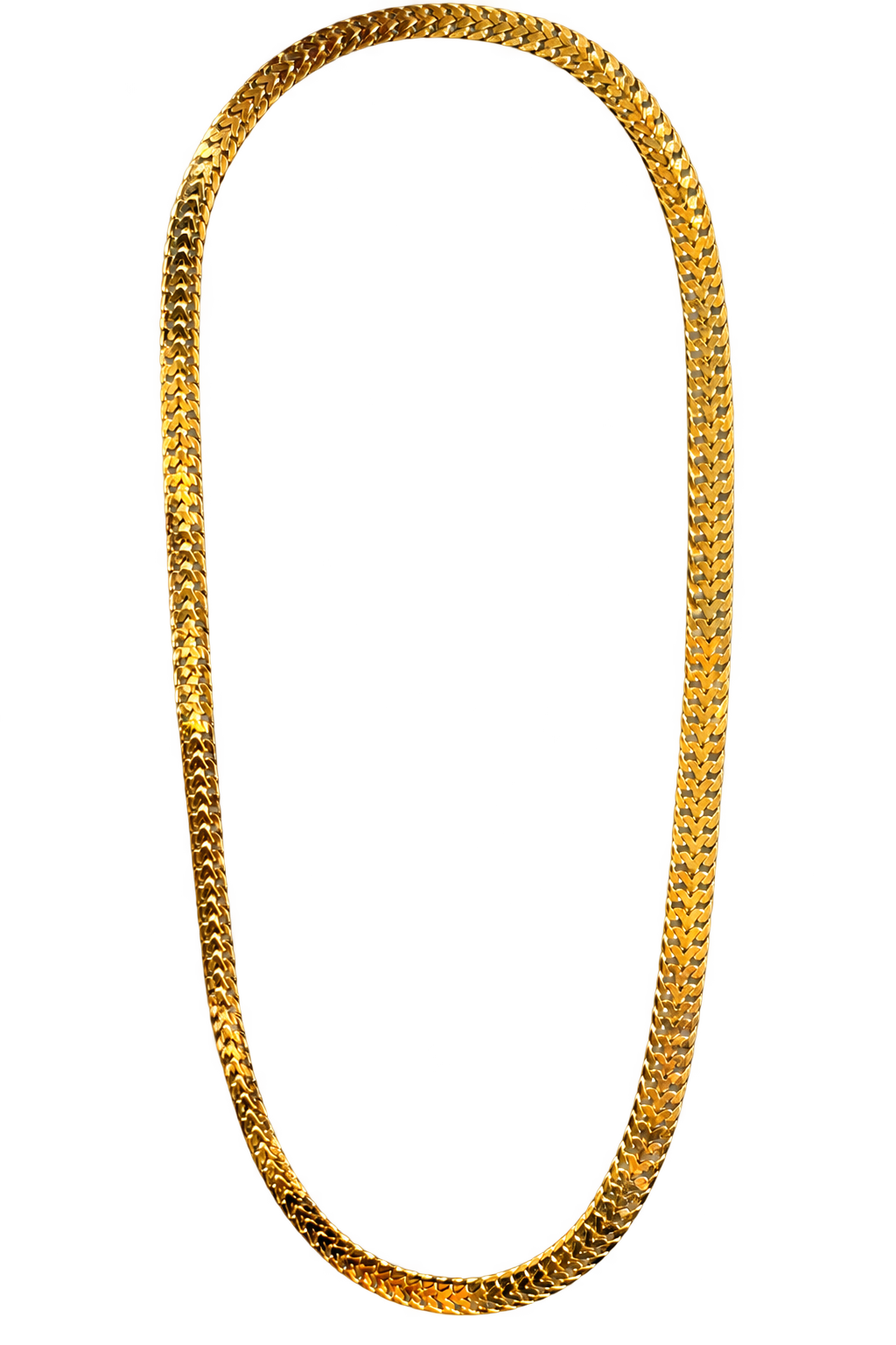 Vintage Solid 14k Yellow Gold Flat Spiga Chain