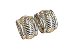 Vintage Sterling Chubby Textured Hoops