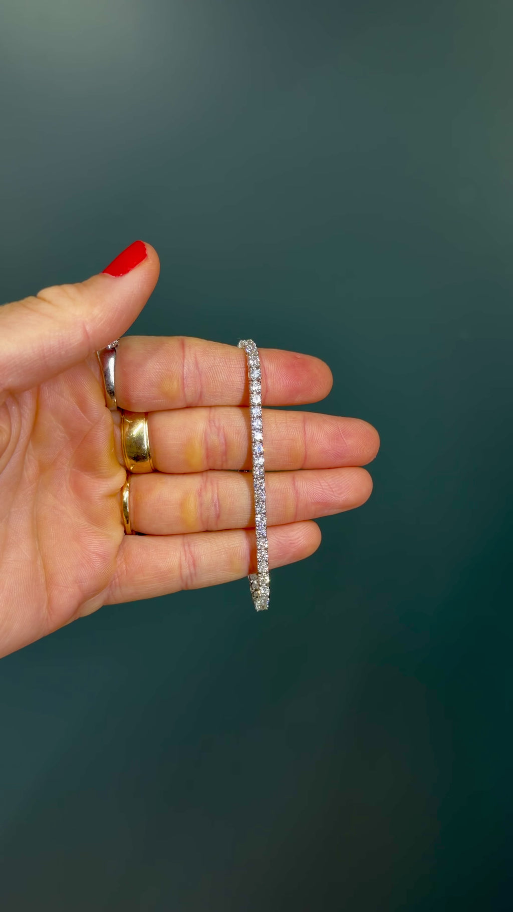 14k White Gold Natural Diamond Tennis Bracelet 7.15 carats