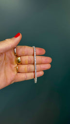 14k White Gold Natural Diamond Tennis Bracelet 7.15 carats