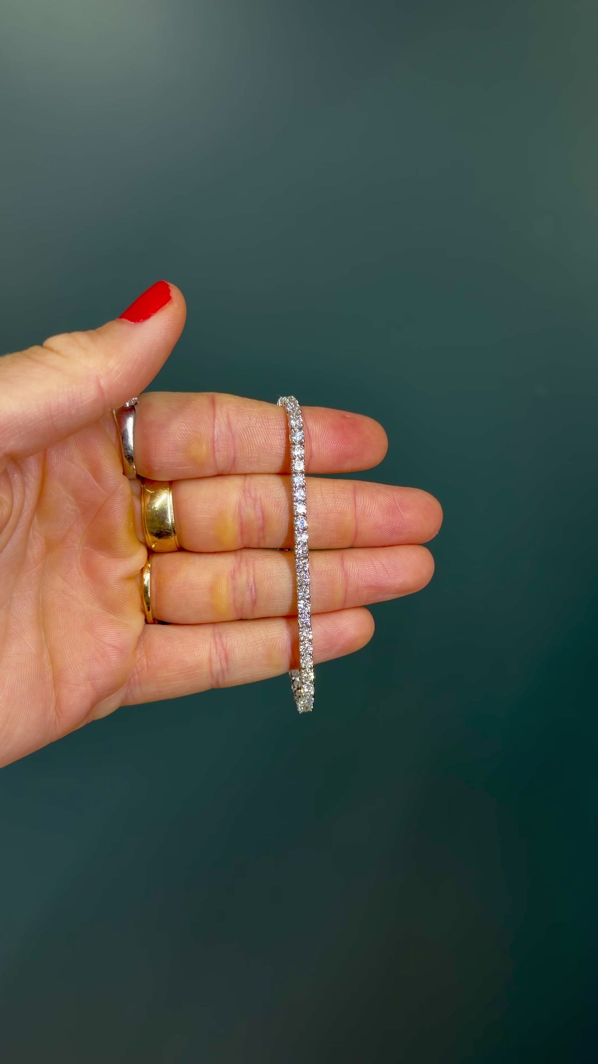 14k White Gold Natural Diamond Tennis Bracelet 7.15 carats